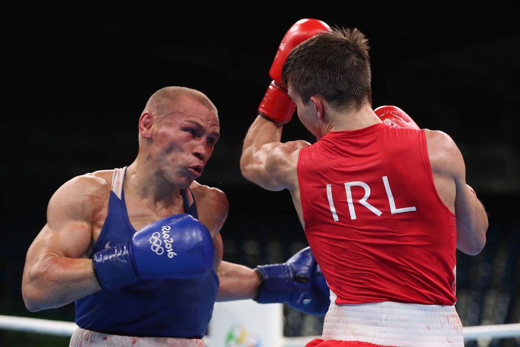 Michael Conlan, right, was controversially beaten by Vladimir Nikitin of Russia at Rio 2016 ©Getty Images 