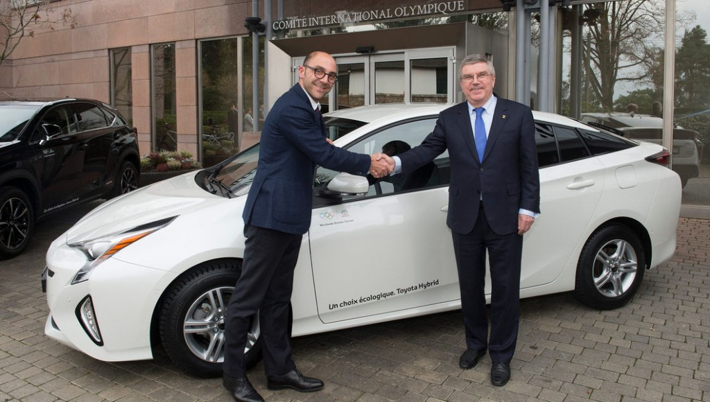 Toyota has delivered a new fleet of hybrid cars for the International Olympic Committee administration ©IOC/Arnaud Meylan