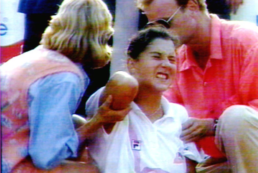 Monica Seles was stabbed in the back mid-match in 1993 ©AFP/Getty Images