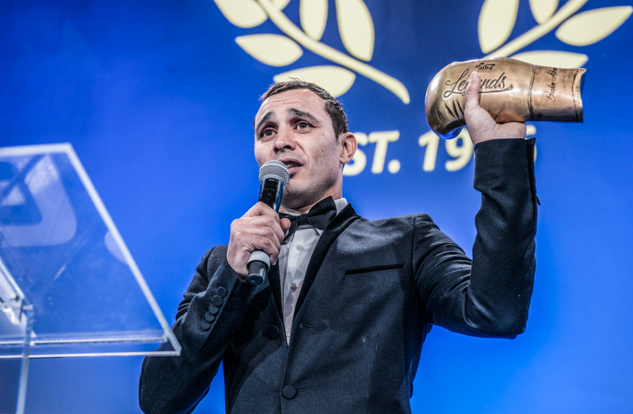 France’s Brahim Asloum, the Sydney 2000 light flyweight gold medallist and a former World Boxing Association world champion, was one of four legends inducted on the evening ©AIBA
