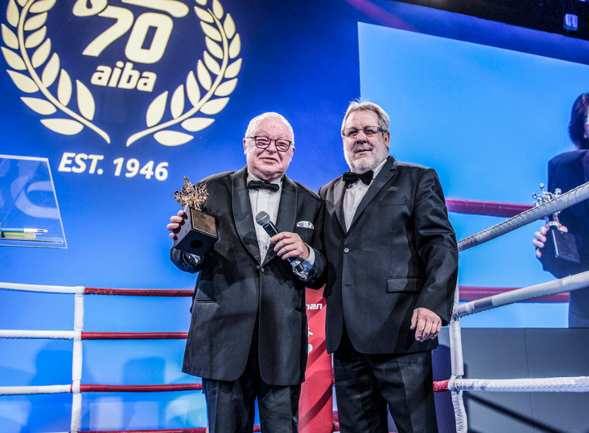 Germany's Helmut Ranze, left, won Best Supervisor for his role at Rio 2016 ©AIBA