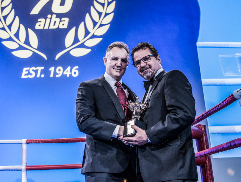 Irishman Billy Walsh, left, was voted AIBA Coach of the Year for his work with USA Boxing ©AIBA