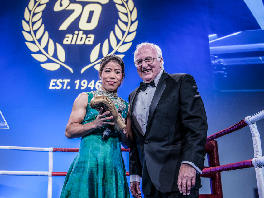 India's Mary Kom, a pioneer of women's boxing, was recognised as a boxing legend ©AIBA