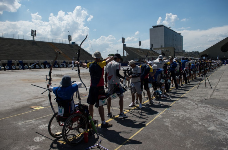 Rio's Sambodromo stadium, which annually hosts the Carnival parade, pictured during last year's national archery championships. It will be thronged next year with spectators following the progress of D'Almeida. 