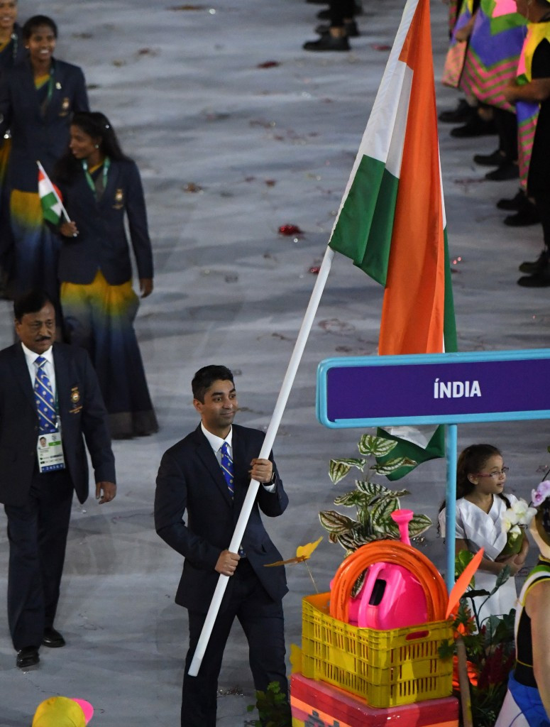 India, led by shooter Abhinav Bindra at the Opening Ceremony, won one silver and one bronze medal at Rio 2016