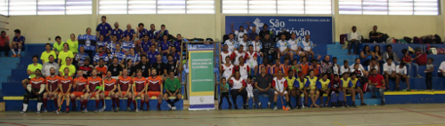 Anhangueras won their second gold medal in a row at the fourth Brazilian Floorball Championship  ©IFF