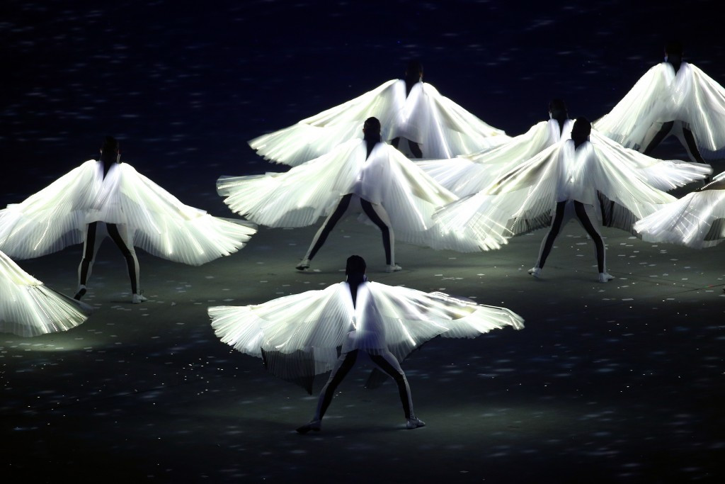 Dancers perform in the Pyeongchang 2018 segment of the Sochi 2014 Closing Ceremony ©Getty Images