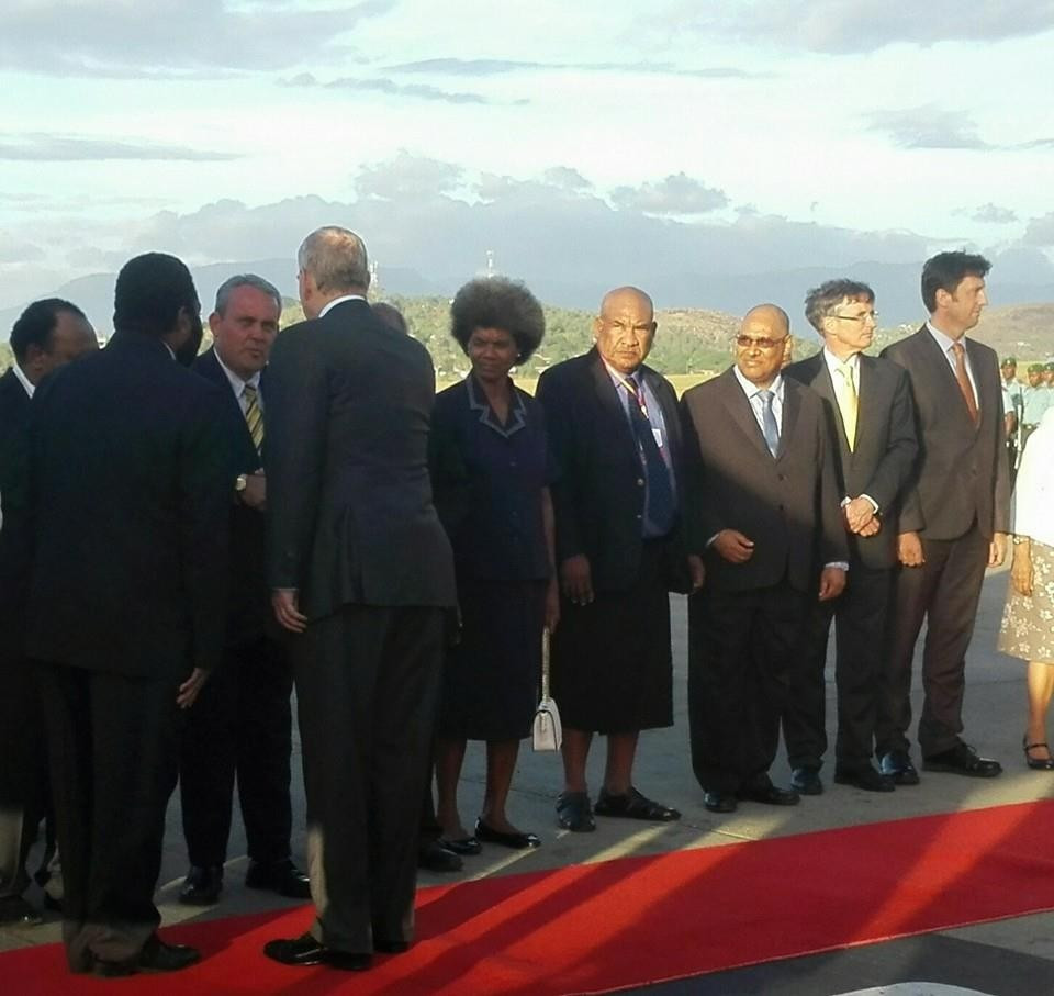 Prince Andrew greeted delegates when he touched down at Port Moresby airport today ©Justin Tkatchenko/Facebook