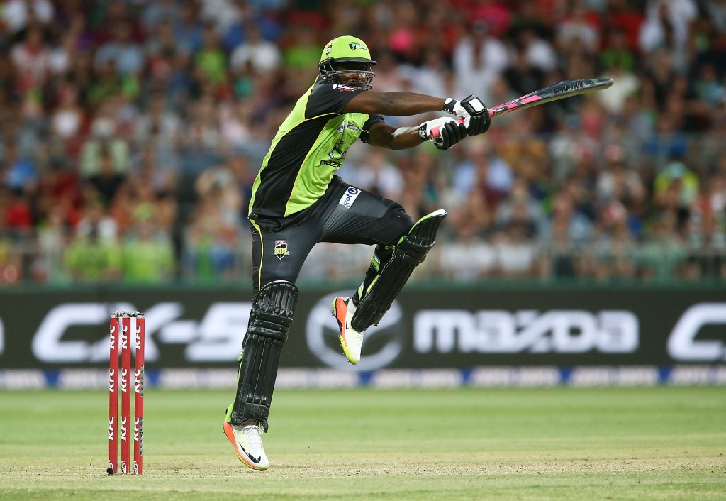 The bat of Andre Russell has been banned after it left marks on the match ball ©Getty Images