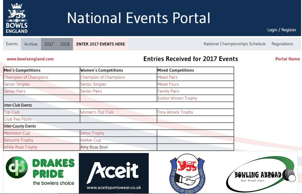 Entries are being made via the new online entry system ©Bowls England