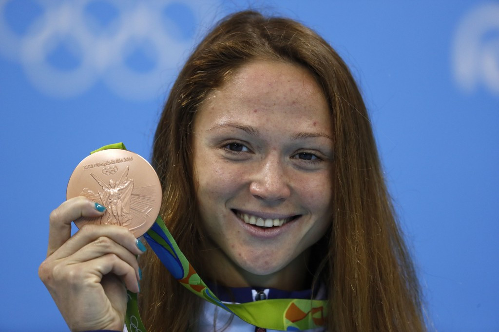 Belarusian Aliaksandra Herasimenia's bronze medal from the women's 50m freestyle is also not listed ©Getty Images