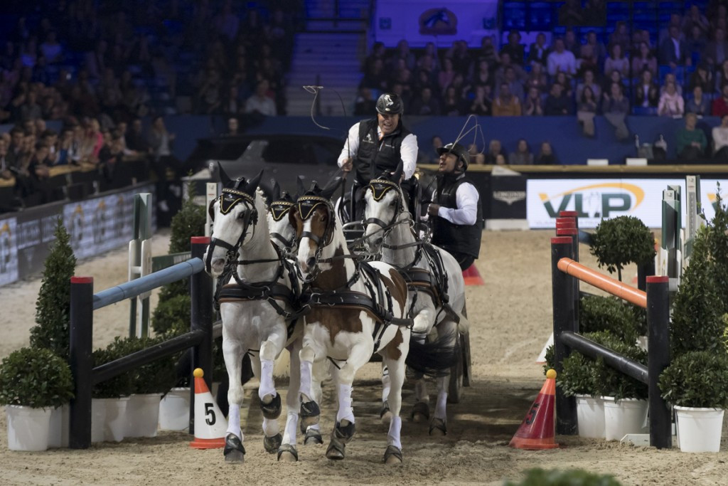 Dutchman IJsbrand Chardon won the FEI Driving World Cup leg in Mechelen for the first time in his career tonight ©FEI/Dirk Caremans