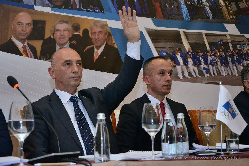 Besim Hasani (left) has been re-elected President of the Kosovan Olympic Committee ©Facebook