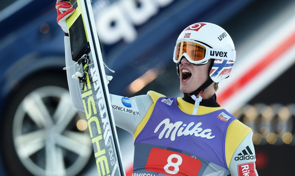 Norway's Daniel-Andre Tande claimed victory at the second stage of the Four Hills Tournament today ©Getty Images