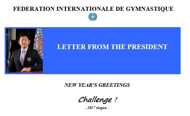 Morinari Watanabe has used his New Year’s message to urge the Member Federations of the governing body to take up a "challenge" in 2017 ©FIG