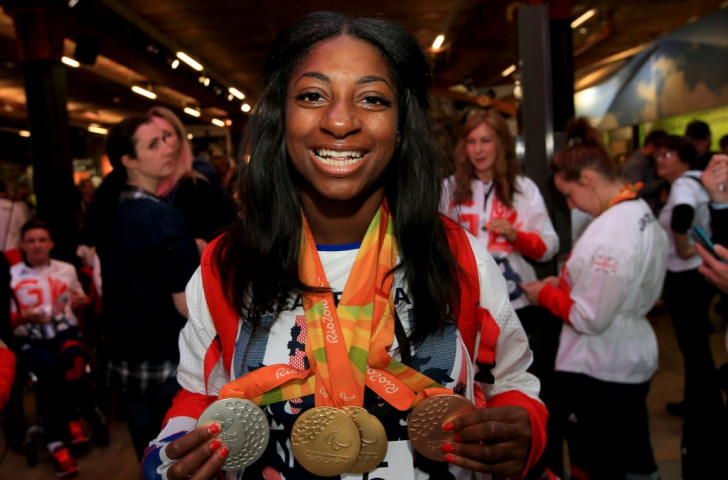 British Paralympian Kadeena Cox, pictured with her medals from Rio 2016, has had her funding suspended by British Athletics while she takes part in the Channel 4 programme The Jump ©Getty Images