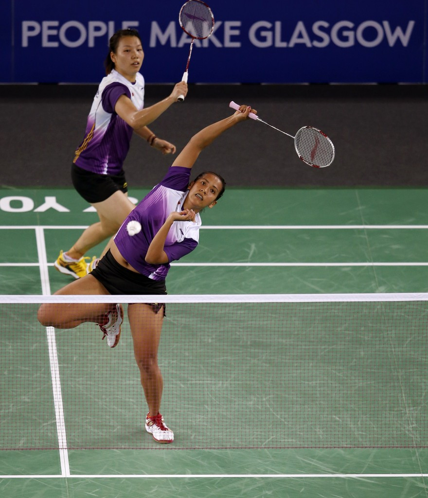 Singapore's Shinta Mulia Sari (front) and Lei Yao (back) won a South-east Asia Games bronze medal during Ronnie Lim's tenure ©Getty Images