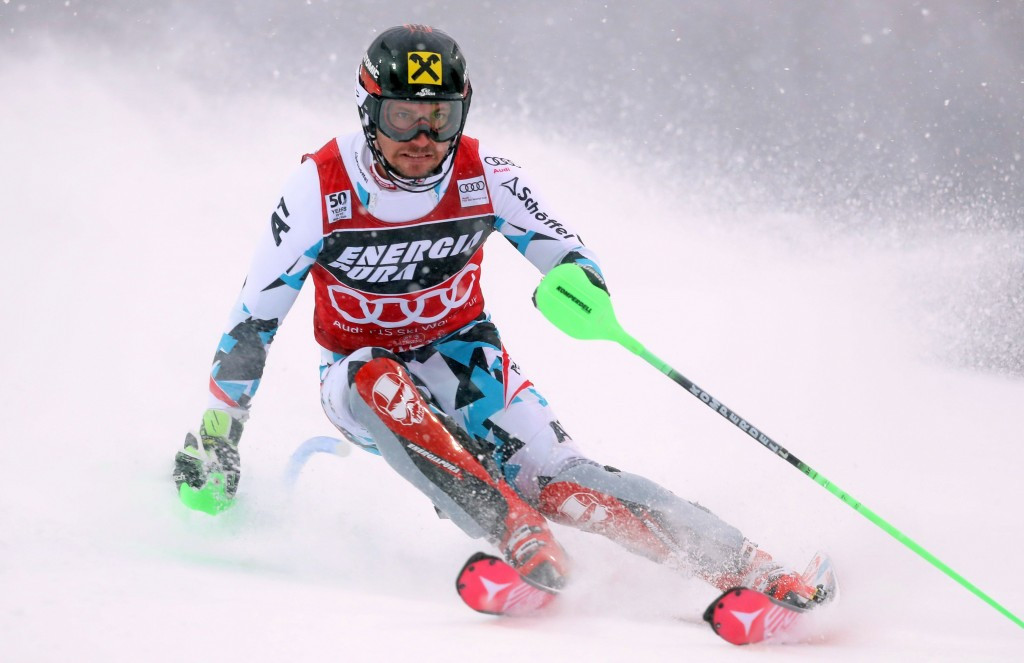 Marcel Hirscher triumphed last year in Adelboden and is also the World Cup leader in the giant slalom event ©Getty Images