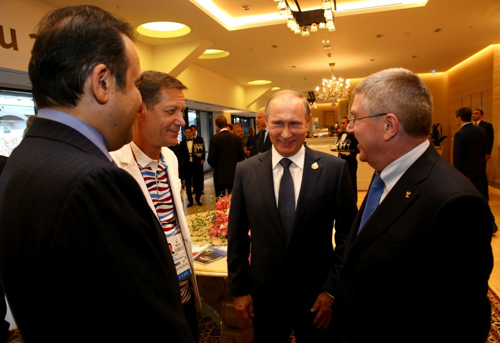 Gerhard Heiberg believes Thomas Bach (right) is less close to Vladimir Putin than is often claimed ©Getty Images
