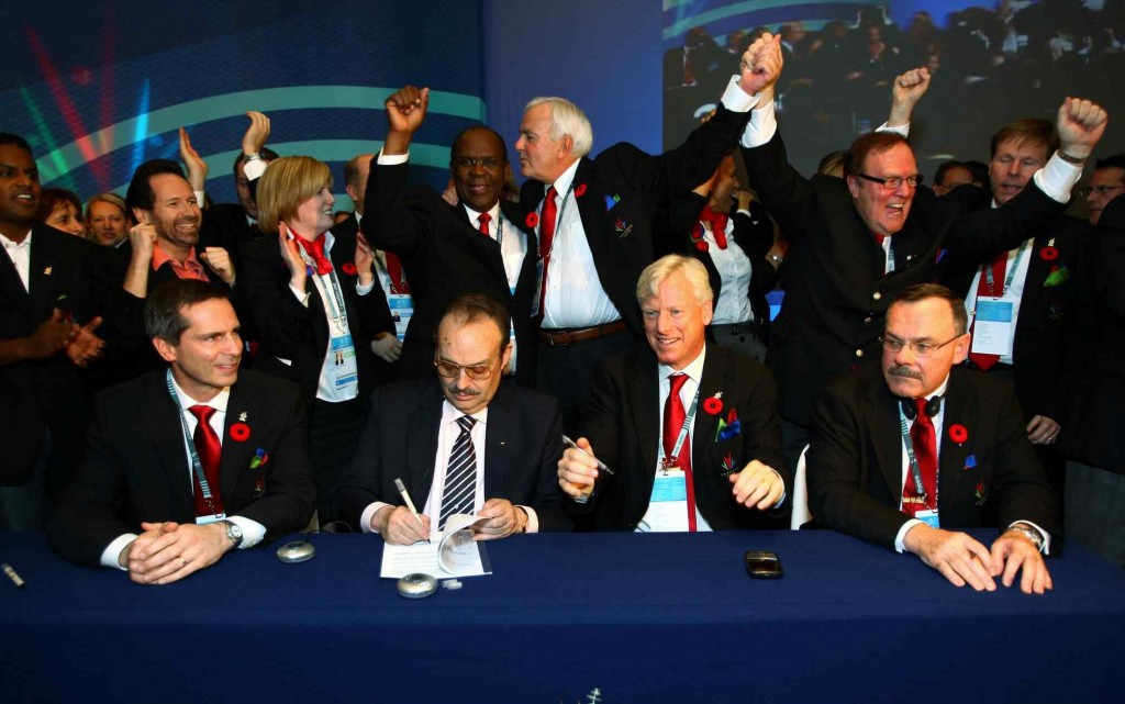 Former PASO President Mario Vázquez Raña announced Toronto as Pan Am Games hosts in Guadalajara, Mexico, in 2009
