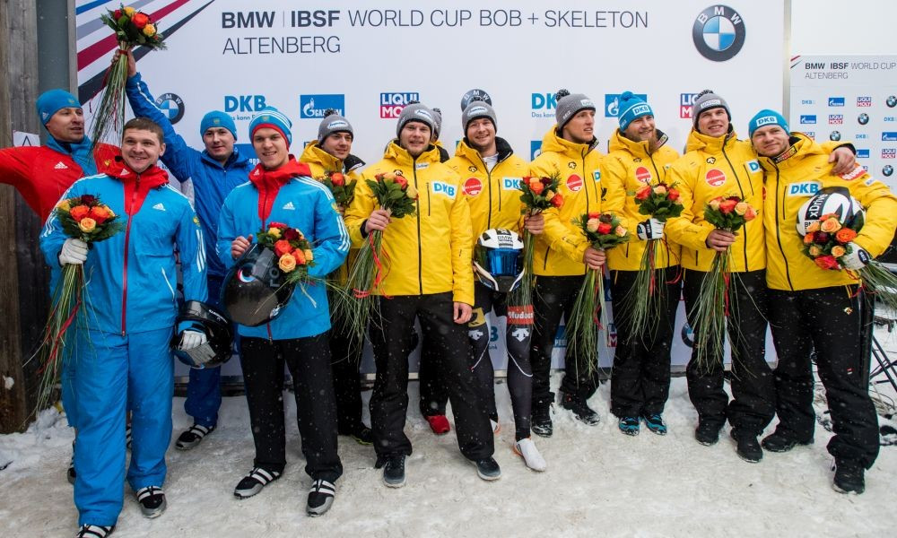 Germany's Johannes Lochner has won his first four man bobsleigh title at the IBSF World Cup ©IBSF 