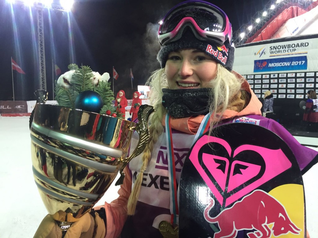 Britain's Katie Ormerod won the women's event FIS Snowboard Big Air World Cup in Moscow ©BSS