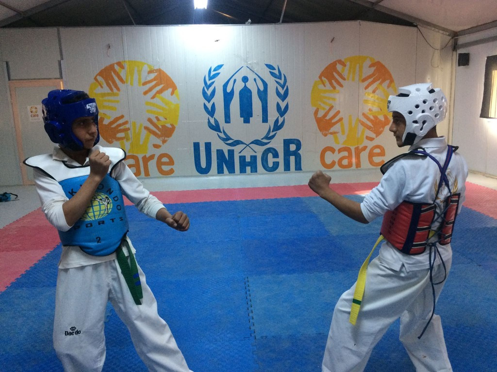 Taekwondo Humanitarian Foundation hosts mini-competition at Azraq refugee camp
