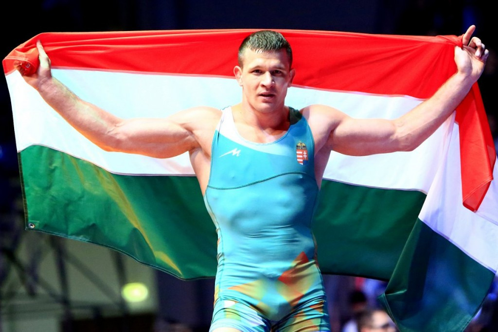 Hungary’s Balint Korpasi won the 71kg Greco-Roman world title in front of a home crowd in December ©UWW
