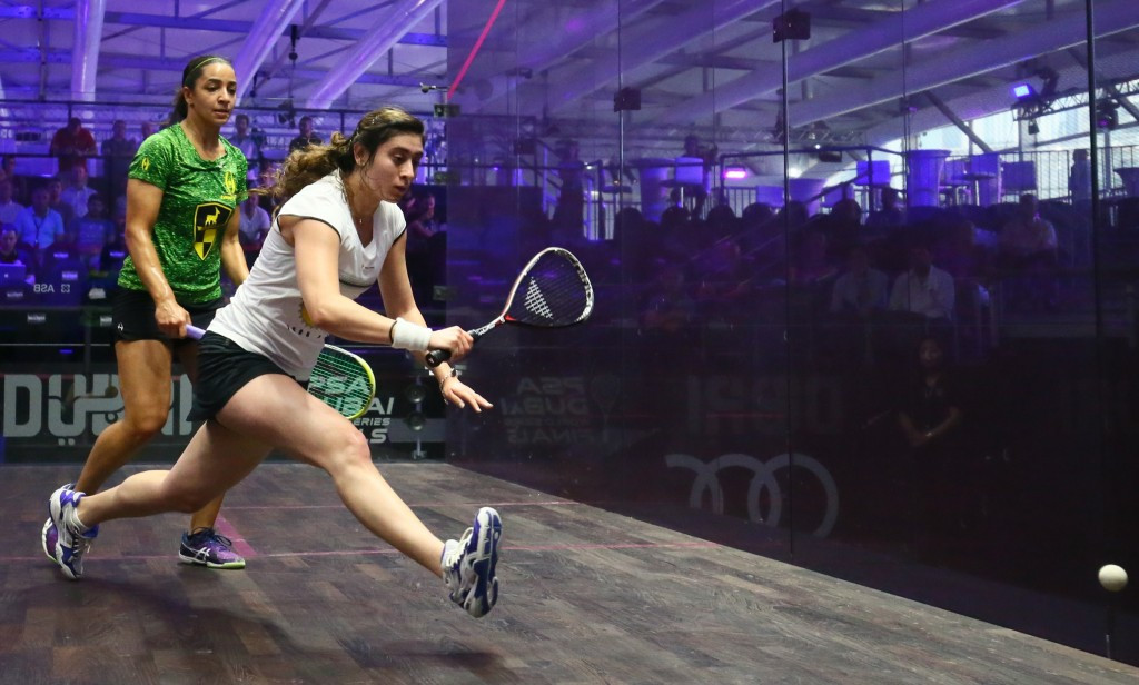 Egypt's Nour El-Sherbini, right, will be top seed for the women's competition