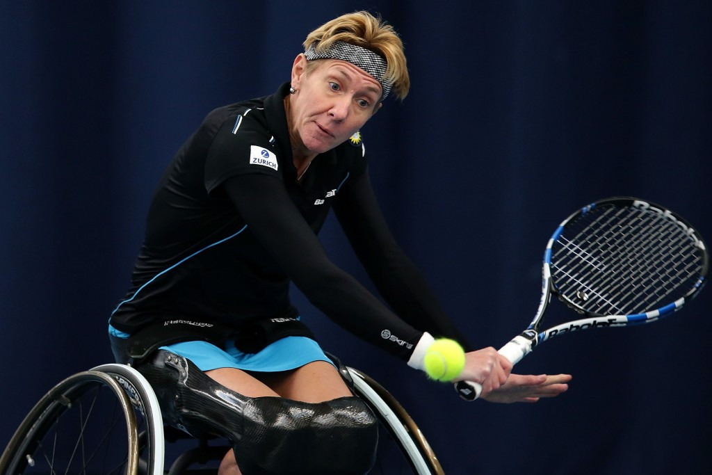 World number seven Sabine Ellerbrock of Germany battled to a three-set victory over American Dana Mathewson in a weather-affected match on the opening day of the Sydney Wheelchair Tennis Open ©Getty Images