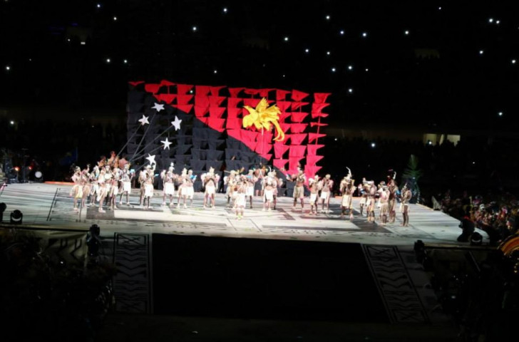 The Papua New Guinea flag fluttered proudly during the Opening Ceremony