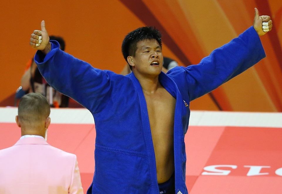 Guham Cho was one of two South Korean gold medallists on the opening day of Gwangju 2015 ©Gwangju 2015