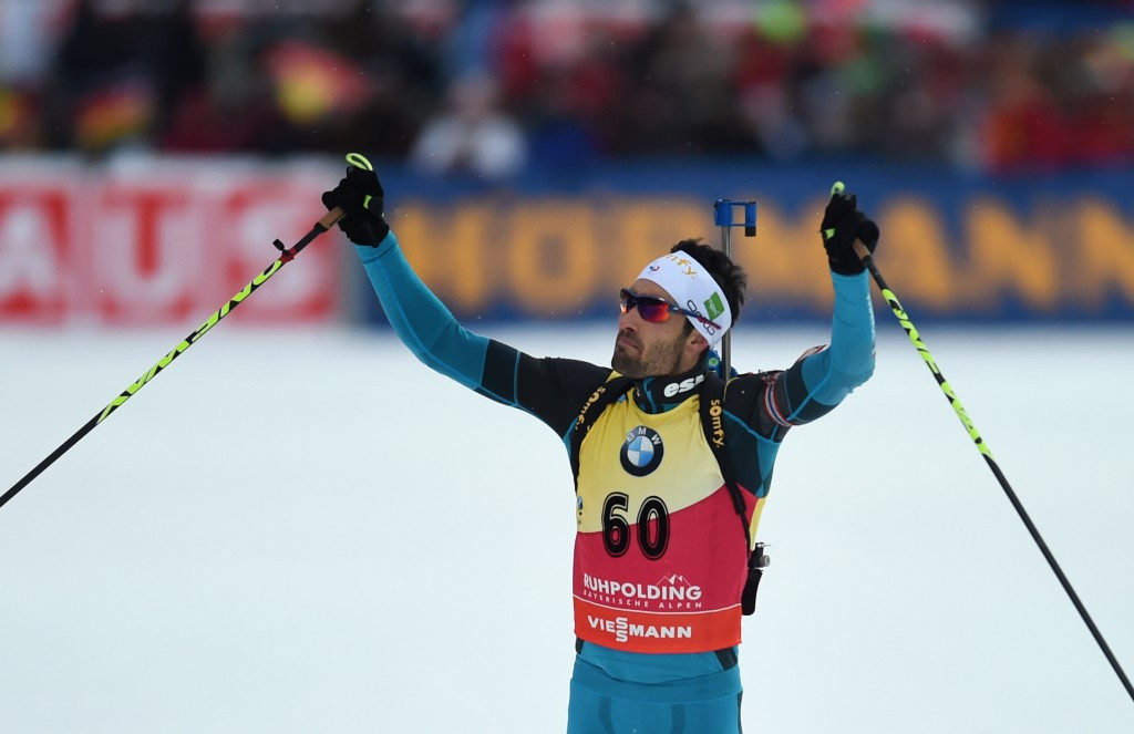 Martin Fourcade has won the men's 10km sprint race at the IBU World Cup in Ruhpolding ©Getty Images