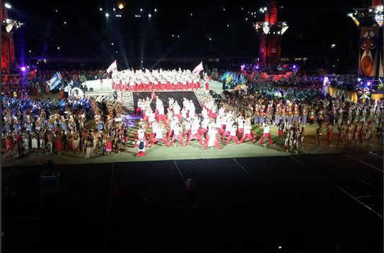 Team Tahiti take to the centre stage ©PortMoresby2015/Twitter 