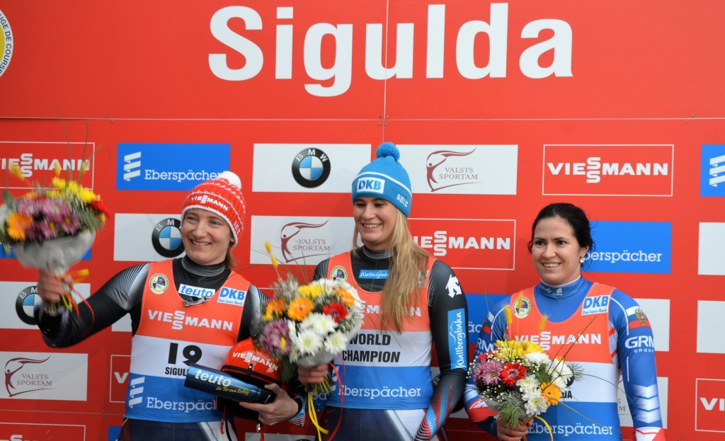 Natalie Geisenberger won the women's event at the FIL World Cup stage in Sigulda today ©Getty Images