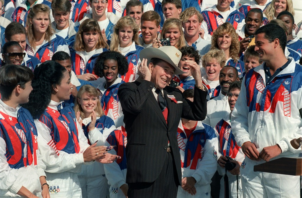 Ronald Reagan became the first incumbent President to open an Olympic Games in Los Angeles in 1984 ©Getty Images