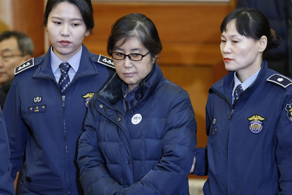 Choi Soon-sil, centre, has been accused of influencing preparations for Pyeongchang 2018 ©Getty Images