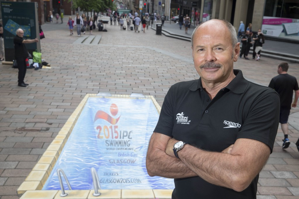 Olympic gold medallist opens street art swimming pool to celebrate IPC Swimming Championships in Glasgow