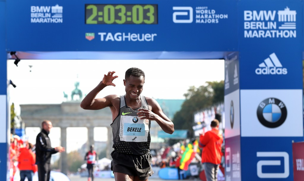 Kenenisa Bekele was six seconds shy of the record when he won the Berlin Marathon in 2016 ©Getty Images