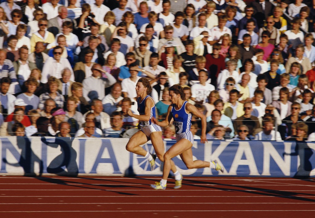 The European 400 metres record set by East Germany's Marita Koch, right, at Canbera in 1985 will be among the marks which could be under threat ©Getty Images