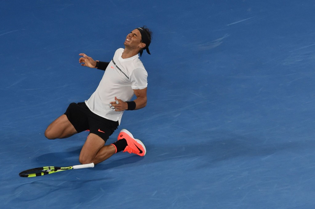 Rafael Nadal celebrates his epic victory over Grigor Dmitrov ©Getty Images