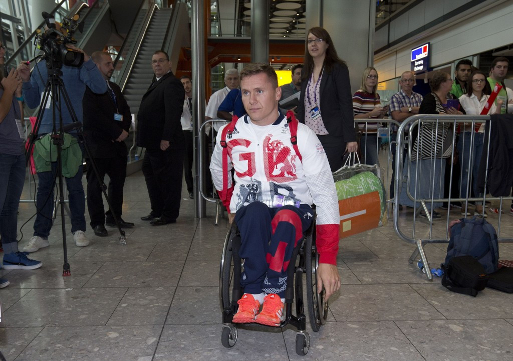 David Weir cuts a disappointed figure as he returns from the Rio 2016 Paralympic Games in September