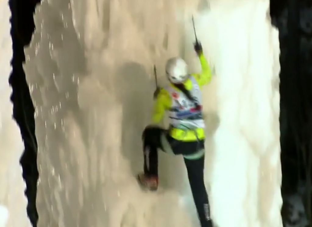 Russians star in speed event at Ice Climbing World Cup in Rabenstein