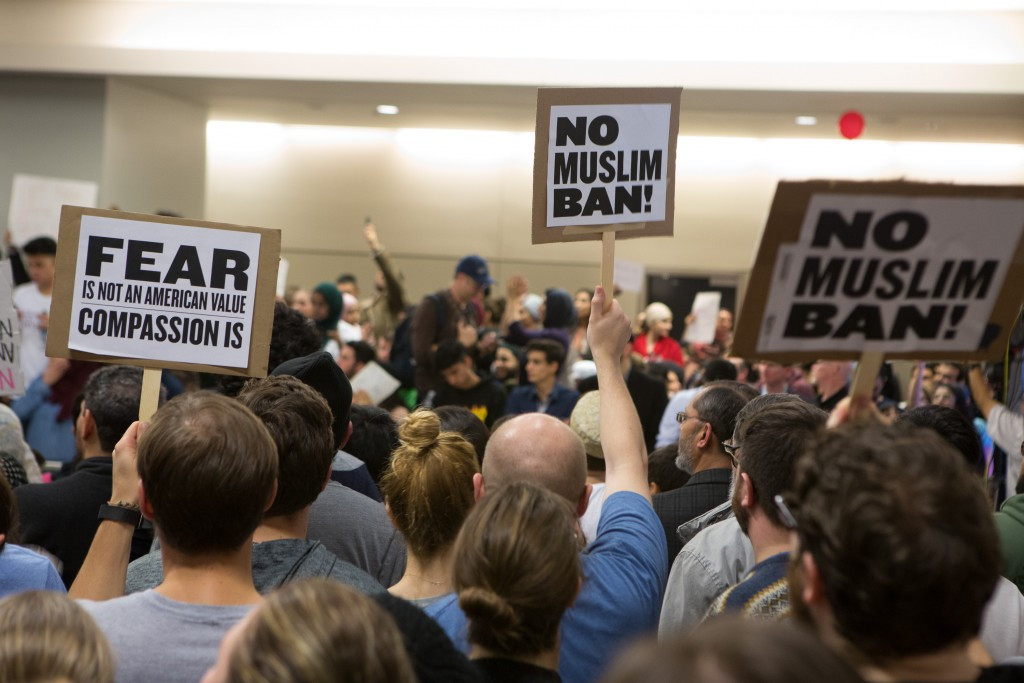 Activits protest the Presidential executive order at Dallas-Fort Worth International Airport ©Getty Images