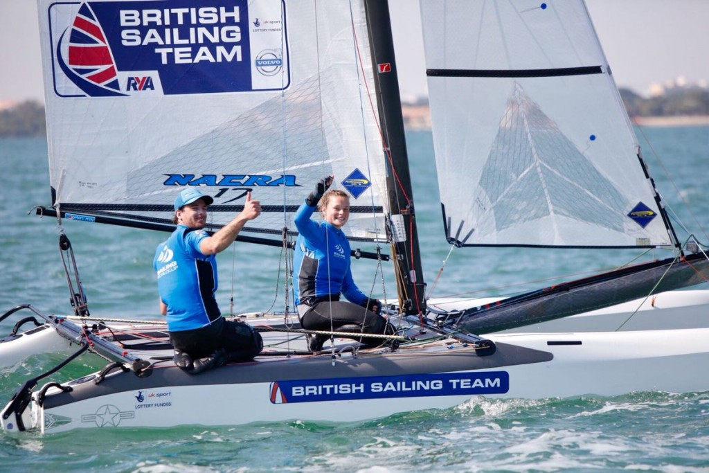 Ben Saxton and Nicola Groves won the Nacra17 competition ©World Sailing