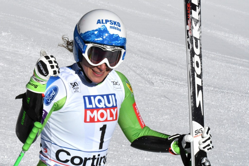 Slovenia's Ilka Stuhec did enough to secure her first FIS World Cup super-G win in Cortina d'Ampezzo ©Getty Images