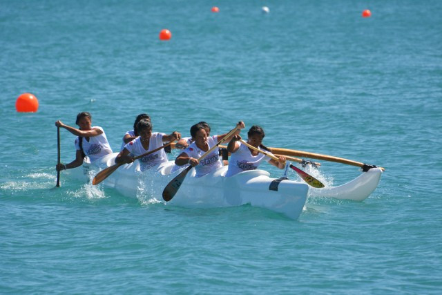Tahiti managed to successfully defend all four of the va'a gold medals with a supreme performance ©Port Moresby 2015