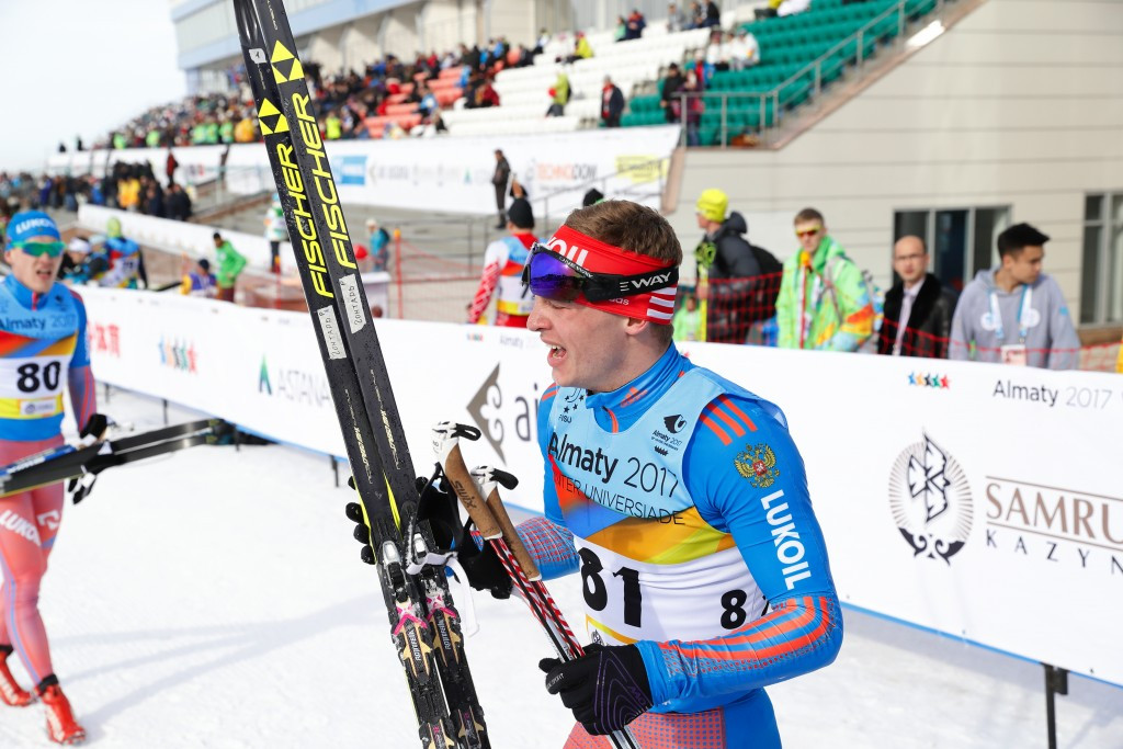 Valeriy Gontar was one of four Russian gold medallists on day two of competition at the 2017 Winter Universiade in Almaty, winning the men's cross-country skiing 10 kilometres individual classic ©Almaty 2017