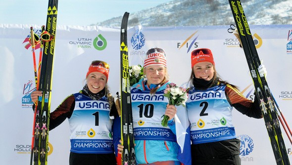 Polina Nekrasova of Russia won the junior women's classic sprint ©US Ski Team/Tom Kelly