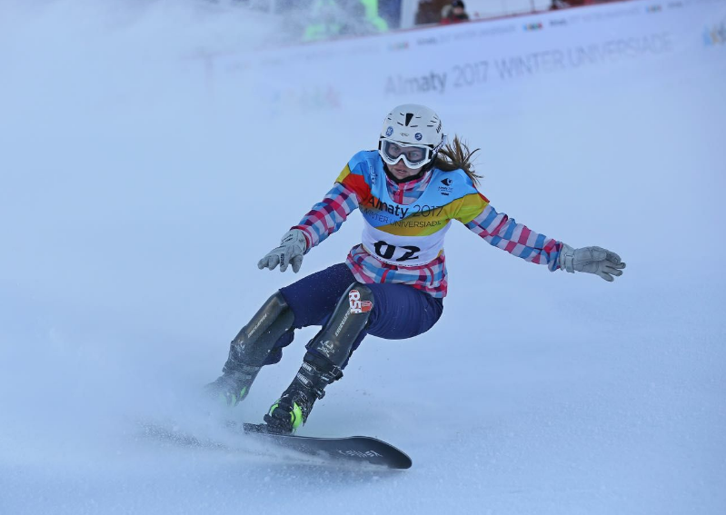 Poland's Aleksandra Krol was unable to follow up her gold medal-winning performance from yesterday as she lost in the quarter-finals of the women's snowboard parallel slalom ©Almaty 2017